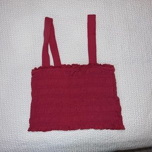 Abercrombie red scrunched top